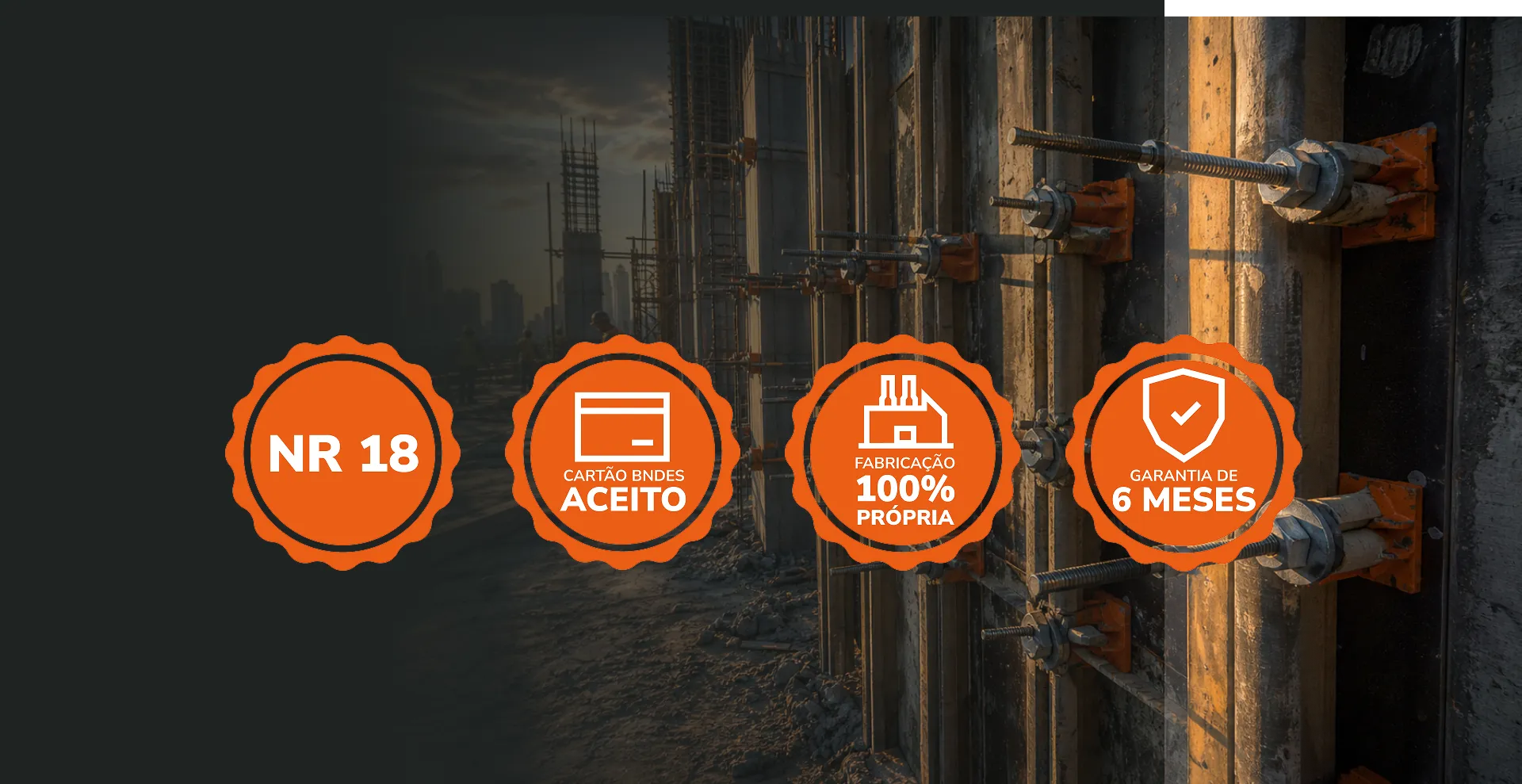 Sistema de travamento de formas com Barra de Ancoragem 5/8 e certificações atendidas